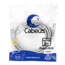 Патч-корд Cabeus PC-FTP-RJ45-Cat.5e-3m серый