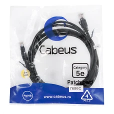 Патч-корд Cabeus PC-UTP-RJ45-Cat.5e-3m-BK черный