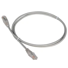 Патч-корд TWT (TWT-45-45-1.5-GY) UTP кат.5e. с заливными колпачками. 1.5 м. серый