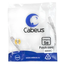 Патч-корд Cabeus PC-FTP-RJ45-Cat.5e-0.3m-LSZH серый