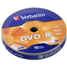 DVD-R диск Verbatim Matt Silver Spindle Wrap 10шт (43729)