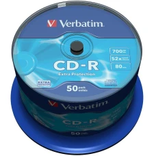 CD-R диск Verbatim 700MB 52x Cake Box DataLife (43351)