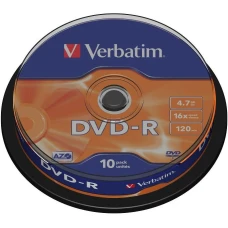 DVD-R диск Verbatim 4.7GB 16x Cake Box (43523)