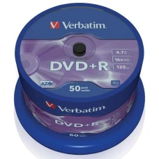 DVD+R диск Verbatim 4.7Gb 16x DLP Matt Silver CakeBox 50шт (43550)