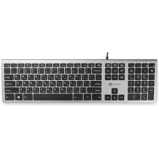 Клавиатура Oklick 890S USB slim Multimedia серый/черный (1784239)