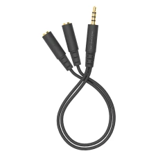 Адаптер аудио A4Tech 2xJack 3.5 (f)/Jack 3.5 (m) 0.2м черный (AD-3P)