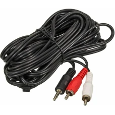 Кабель Ningbo 2xRCA (m) - 3.5mm Jack (m) 5м черный (JAAC010-5)