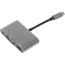 Разветвитель Palmexx PX/HUB USBC-HDMI-VGA-USBC серебристый