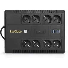 Источник бесперебойного питания ExeGate NEO NNB-1000.LED.AVR.8SH.CH (EX293855RUS)