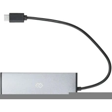 USB-хаб Digma HUB-4U2.0-UC-DS серебристый