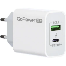 Сетевое зарядное устройство GoPower 00-00028401 White